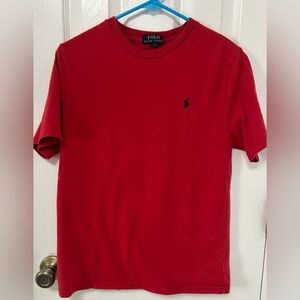 Polo by Ralph Lauren Cotton Jersey Crewneck Tee Shirt Red Boys Large 14-16